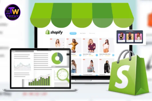 Shopify online store product pages displayed in a responsive layout
